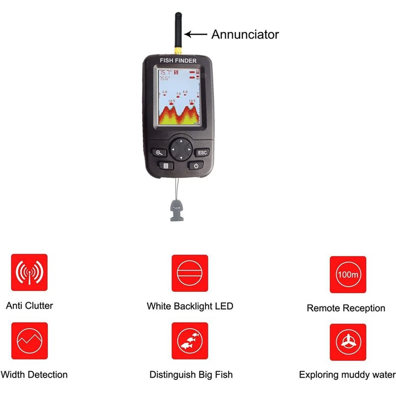 Wireless Sonar Fish Finder, Po - Fishing Depth Finder ulasan dan harga