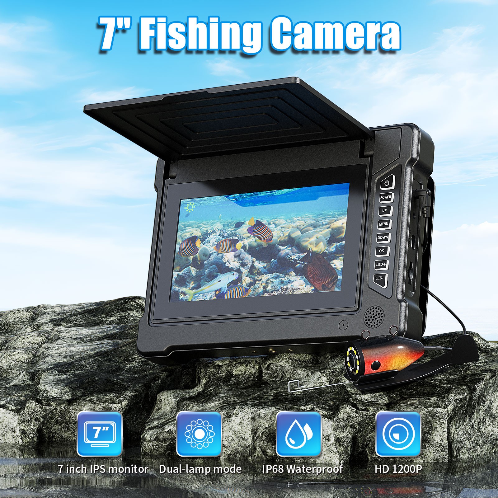 7 Inch 15M 1200TVL Underwater  - Fish Finder Cable ulasan dan harga