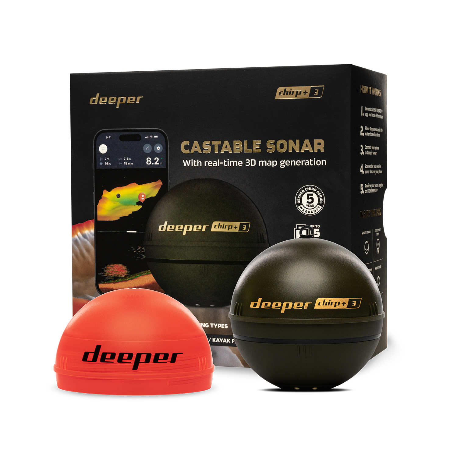 Deeper Smart Sonar Chirp+3 Fis - Fishing Depth Finder ulasan dan harga