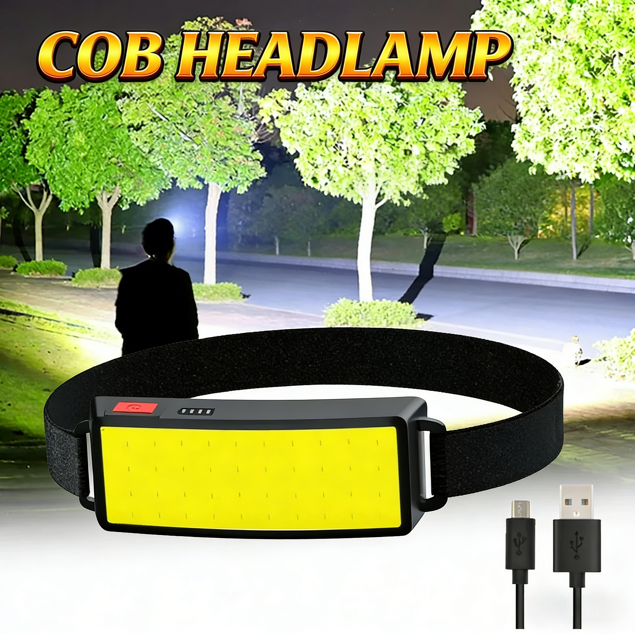 COB Portable LED Headlights Ou - Fish Finder Battery ulasan dan harga
