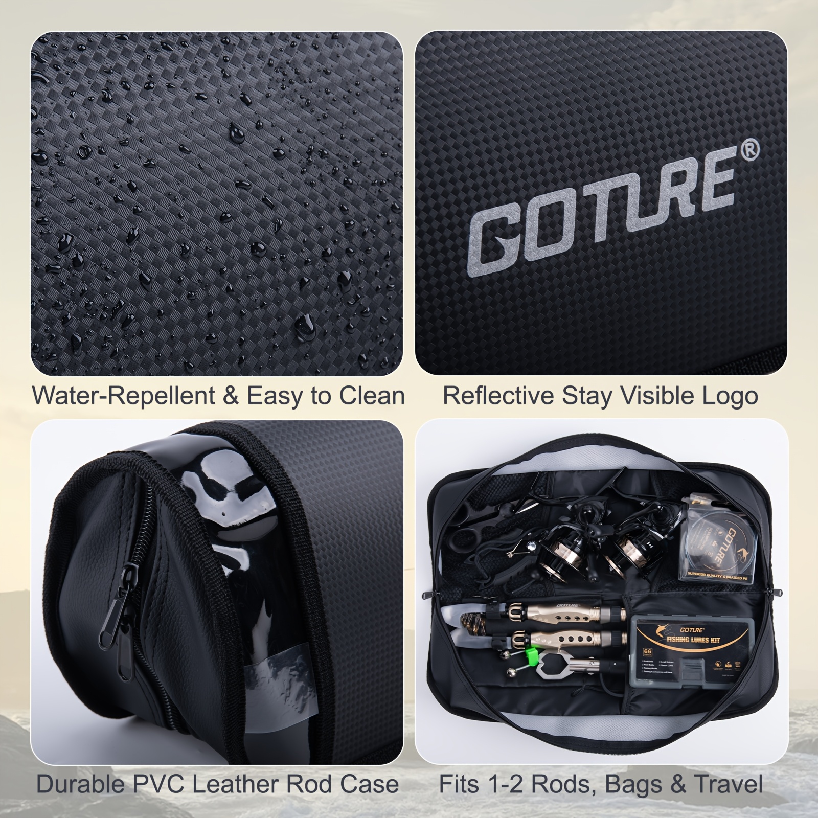 Goture Fishing Rod Storage Bag - Fish Finder Case ulasan dan harga